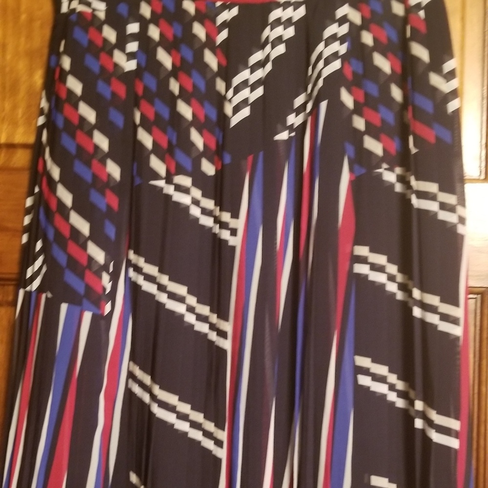 Pleated Red, White, & Blue Summer Skirt
